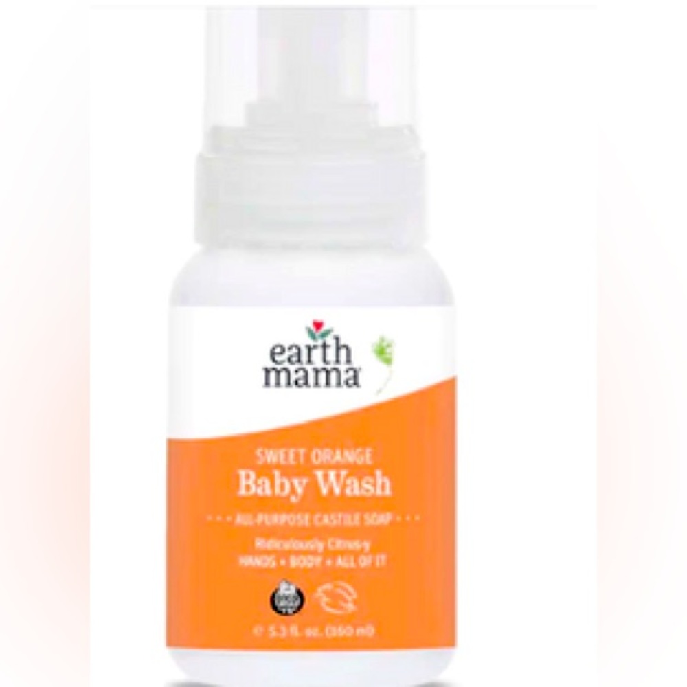 Earth Mama Organics Sweet Orange Baby Wash & Shampoo, All-Purpose Castile Soap